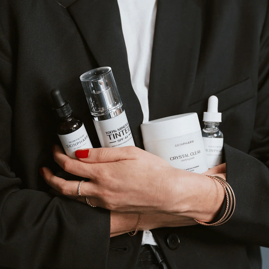 Professional skincare products featured in an ingredient guide