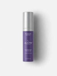 ALASTIN Regenerating Skin Nectar in a purple and silver airless bottle to support post-procedure healing.