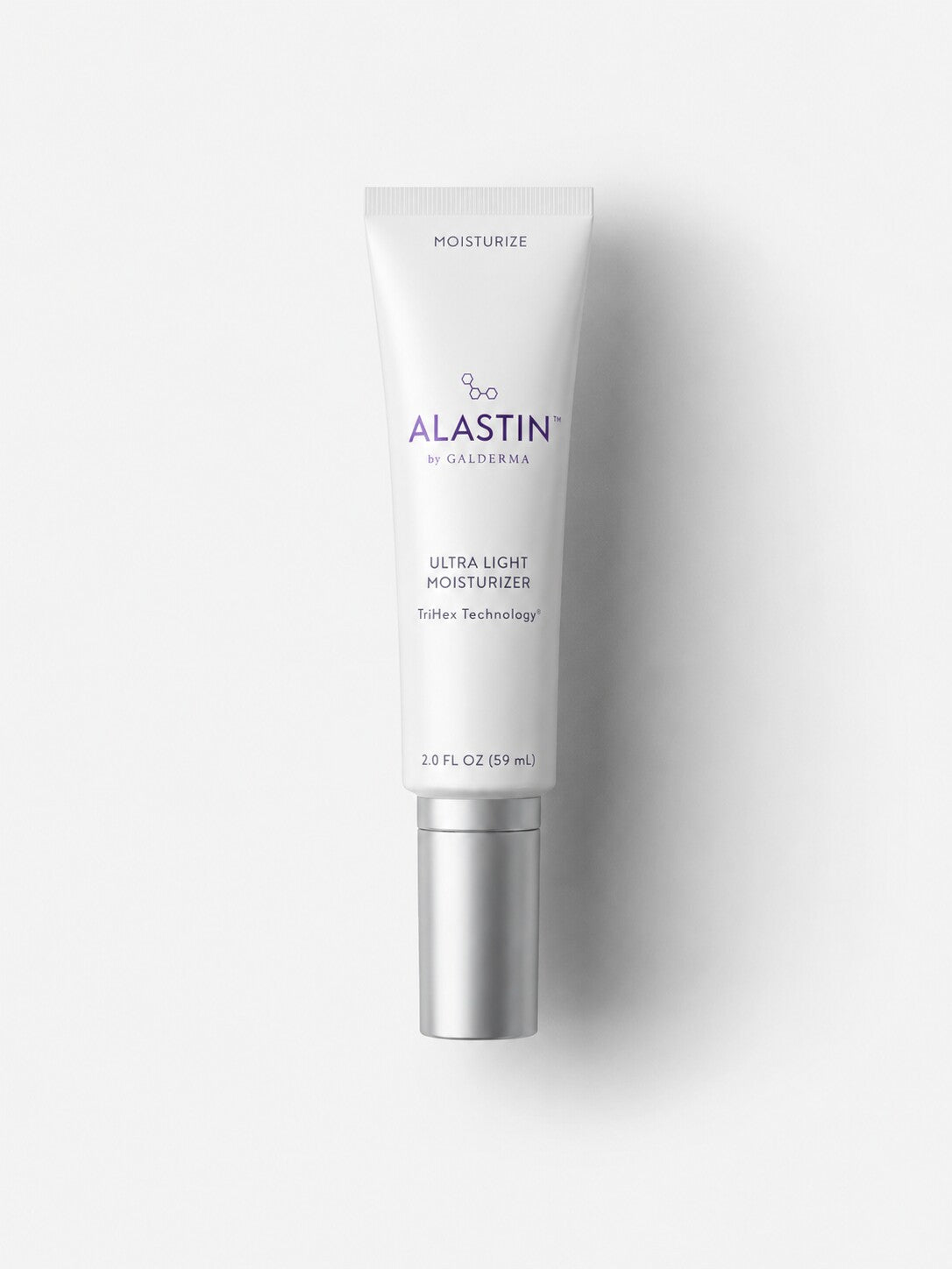 ALASTIN Ultra Light Moisturizer in a white squeeze tube with pump for lightweight daily hydration.