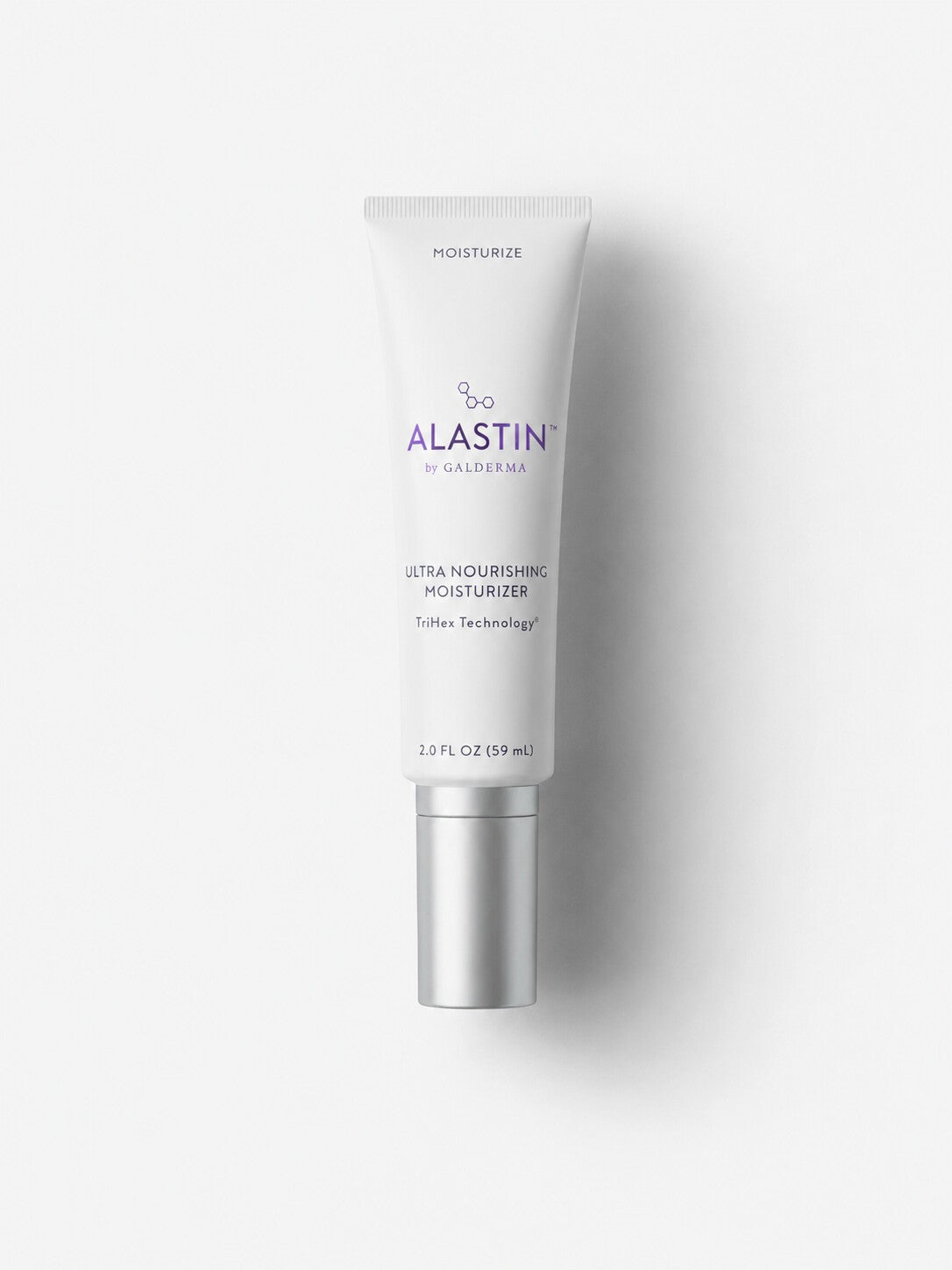 ALASTIN Ultra Nourishing Moisturizer in a white squeeze tube with pump for rich daily hydration.