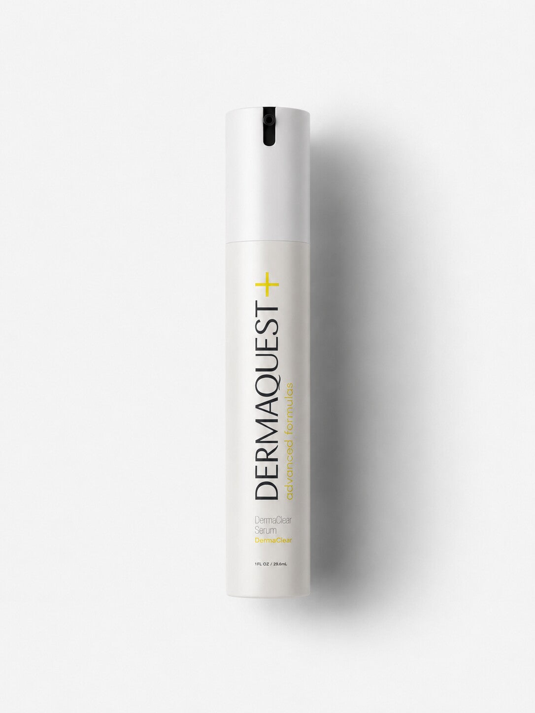 DermaQuest DermaClear Serum acne-clearing facial serum in a white airless pump bottle.