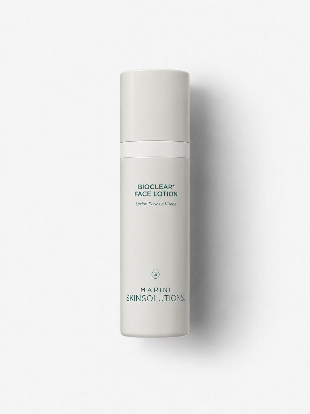 Jan Marini Bioclear Face Lotion exfoliating acne lotion in a sage green pump bottle.