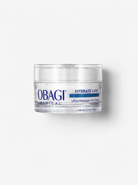 Obagi Hydrate Luxe ultra moisture-rich night cream in a clear jar.