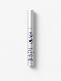 Obagi Nu-Cil Eyelash Enhancing Serum in a slim silver applicator tube for fuller-looking lashes.