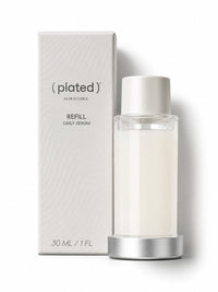 Plated Skin Science DAILY Serum refill with retail box, 30 mL exosome serum.