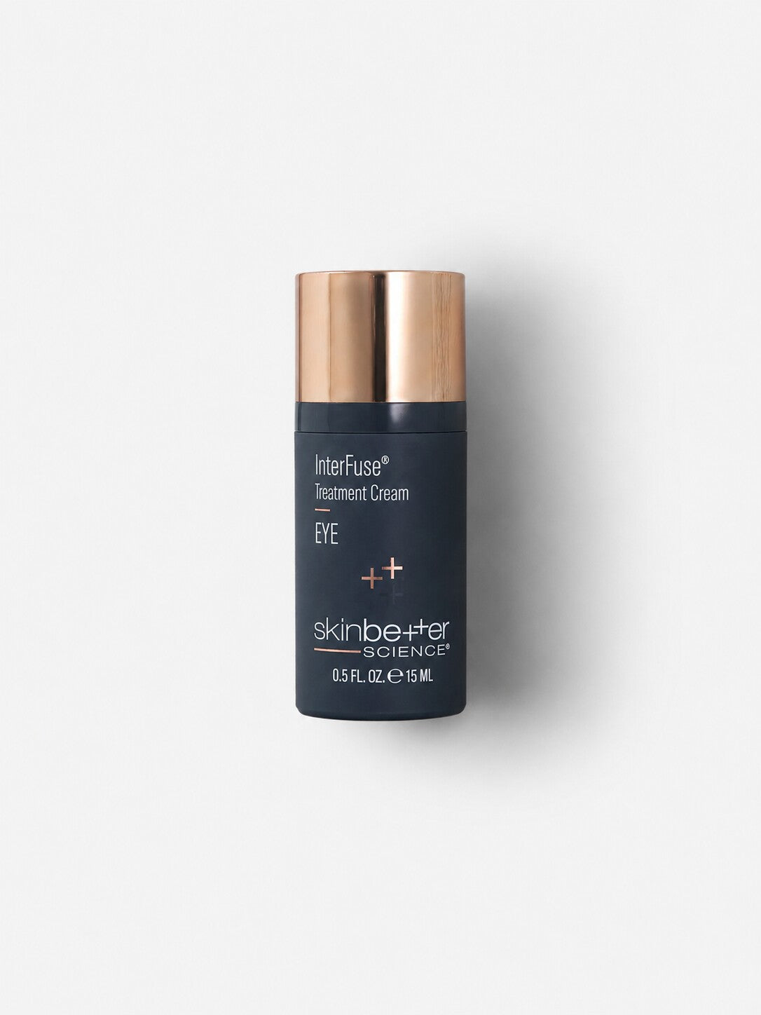skinbetter science InterFuse Treatment Cream for the eye area in a navy airless bottle with copper cap.