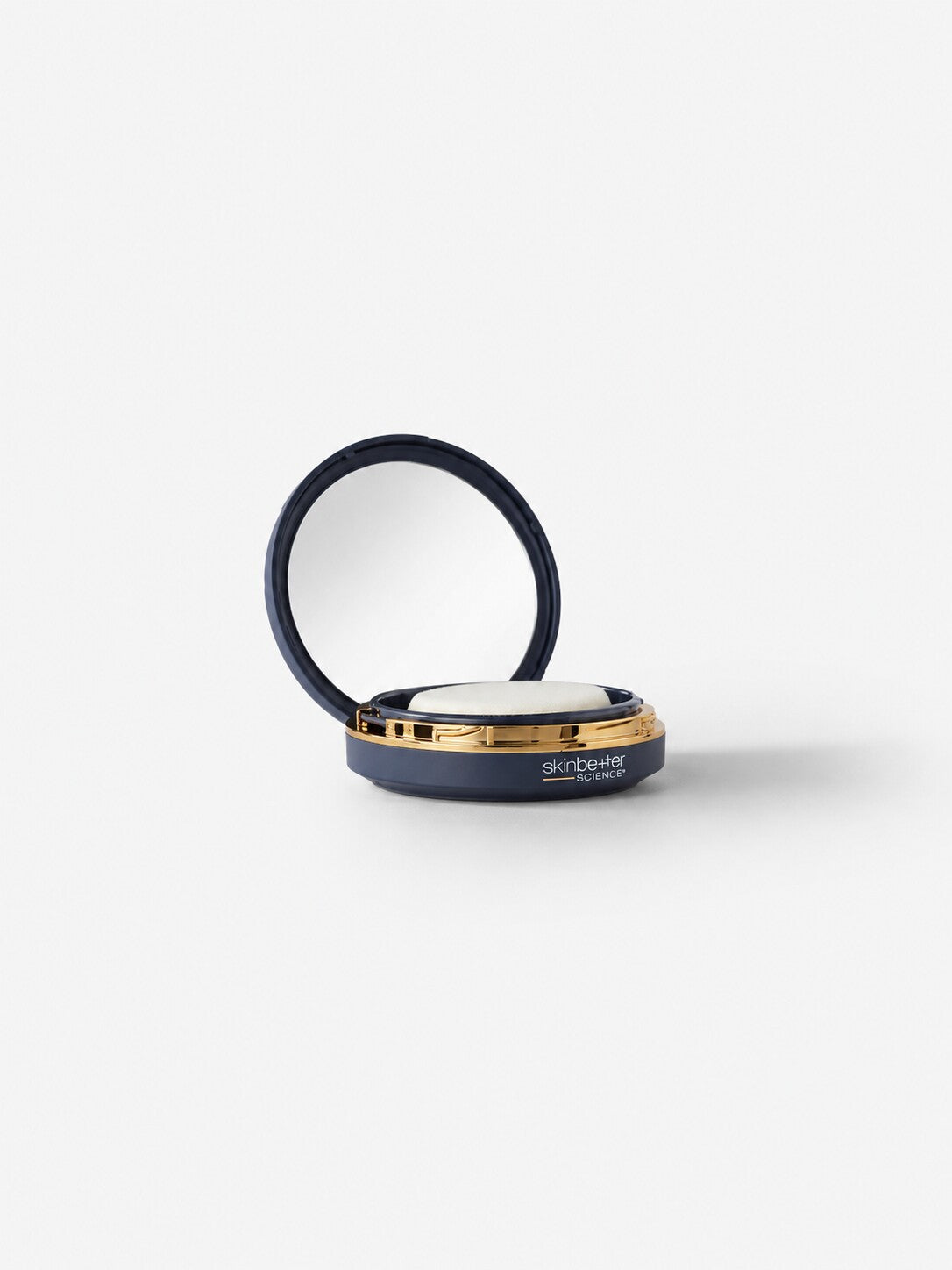 skinbetter science sunbetter TONE SMART SPF 68 tinted sunscreen compact open to show tinted powder and mirror.