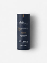 skinbetter science sunbetter TONE SMART SPF 75 tinted mineral sunscreen lotion in a navy airless bottle.