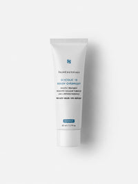 SkinCeuticals Glycolic 10 Renew Overnight nightly glycolic acid treatment in a white squeeze tube.