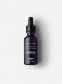 SkinCeuticals H.A. Intensifier Multi-Glycan hyaluronic acid serum in a dark purple dropper bottle.