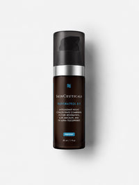 SkinCeuticals Resveratrol B E antioxidant night concentrate in a brown airless pump bottle.