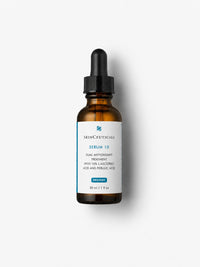 SkinCeuticals Serum 10 dual antioxidant vitamin C serum in an amber dropper bottle.