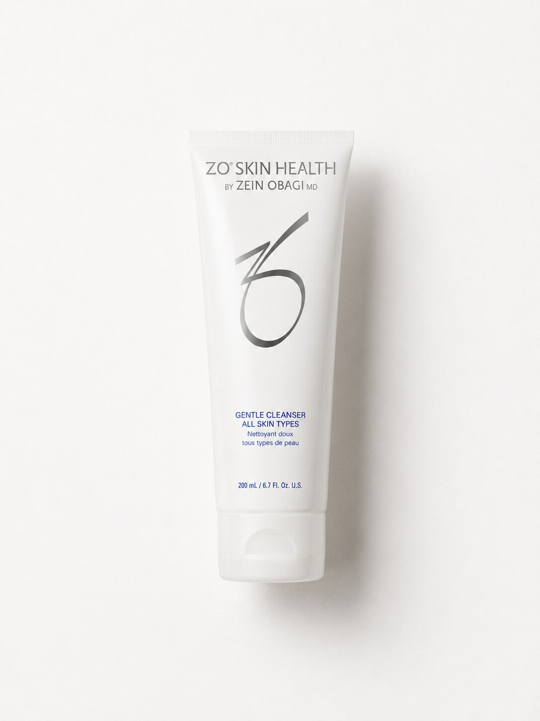 ZO Skin Health Gentle Cleanser for all skin types in a white squeeze tube.