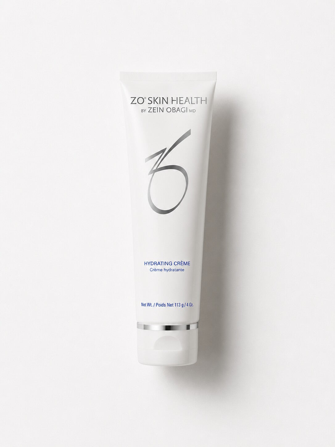 ZO Skin Health Hydrating Creme rich facial moisturizer in a white squeeze tube.